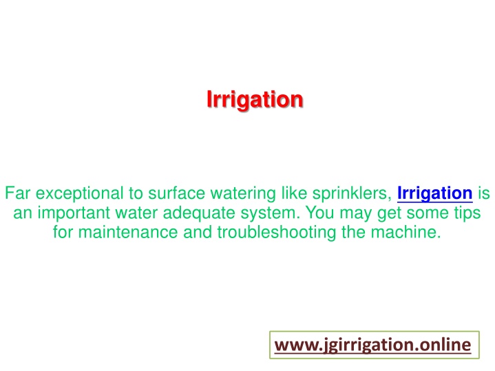 irrigation