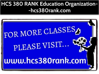 HCS 380 RANK Education Organization--hcs380rank.com