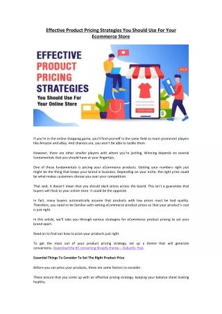 effective product pricing strategies you should