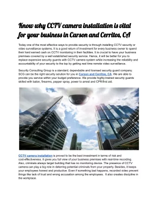 know wh cctv camer installatio i vita for your