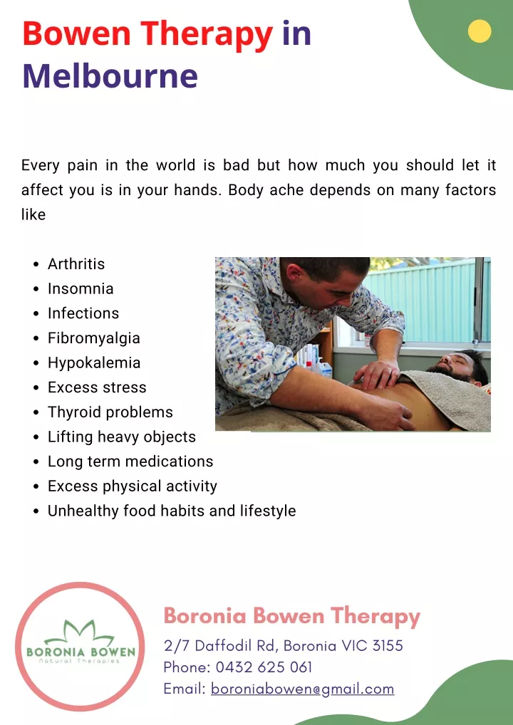 bowen therapy in melbourne