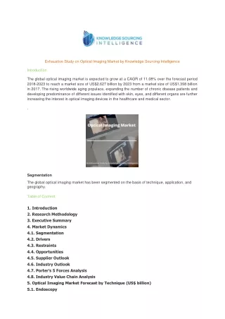 exhaustive study on optical imaging market