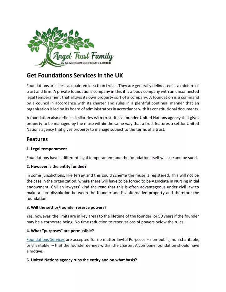 get foundations services in the uk