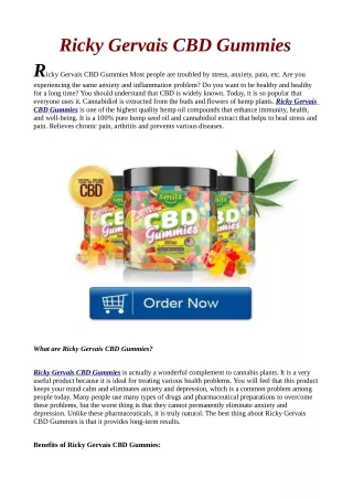 Where to Buy Ricky Gervais CBD Gummies Reviews Benfits (website)!