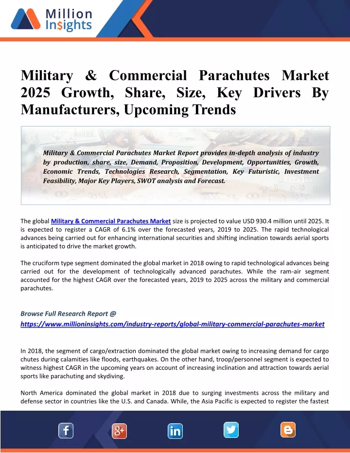 military commercial parachutes market 2025 growth