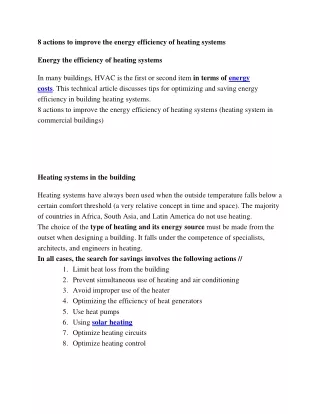 8 actions to improve the energy efficiency