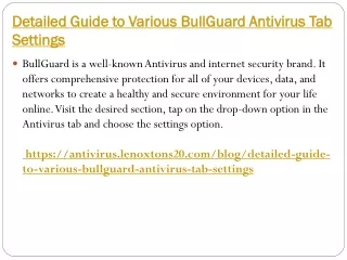 Detailed Guide to Various BullGuard Antivirus Tab Settings