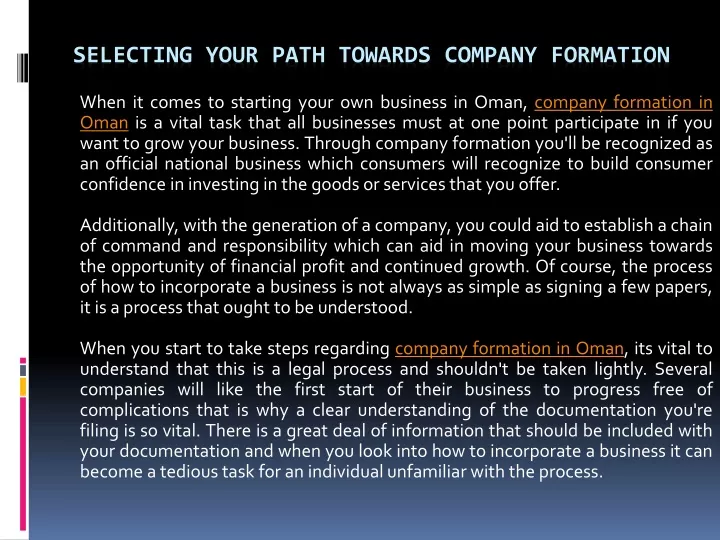 selecting your path towards company formation