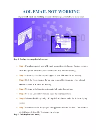 aol email not working
