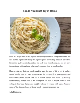 foods you must try in rome