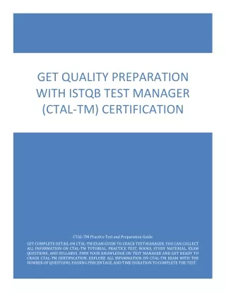 get quality preparation with istqb test manager