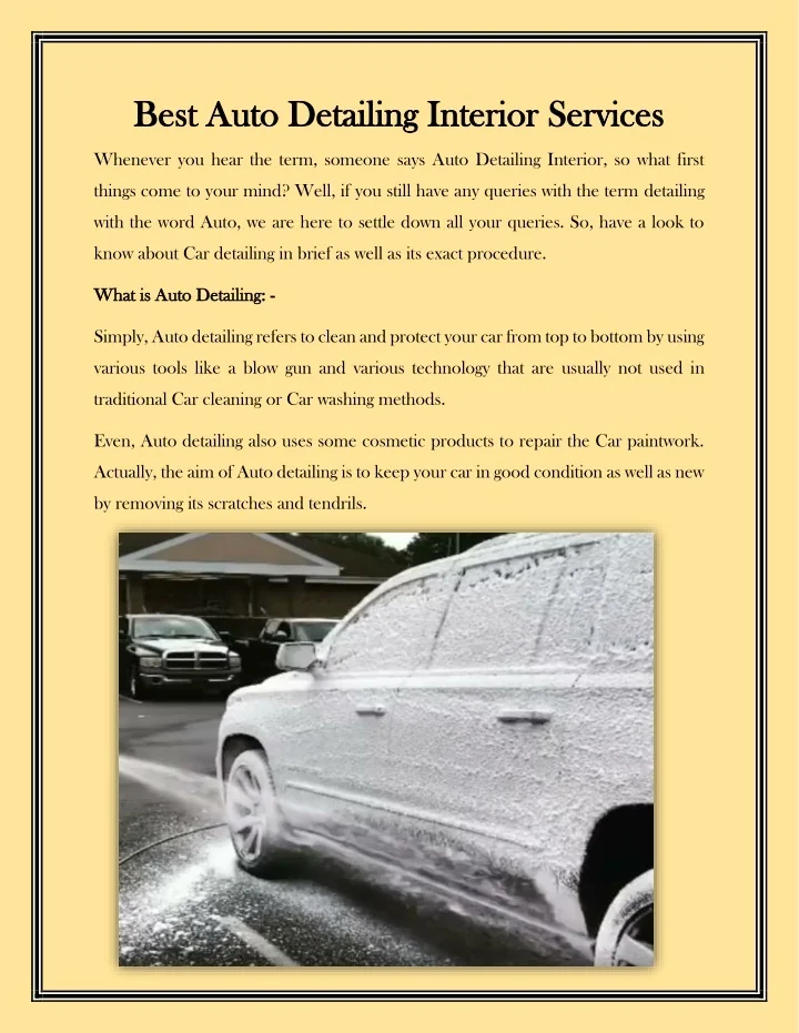 PPT - Best Auto Detailing Interior Services PowerPoint Presentation ...