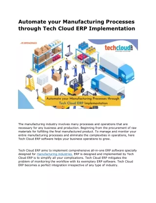 automate your manufacturing processes through
