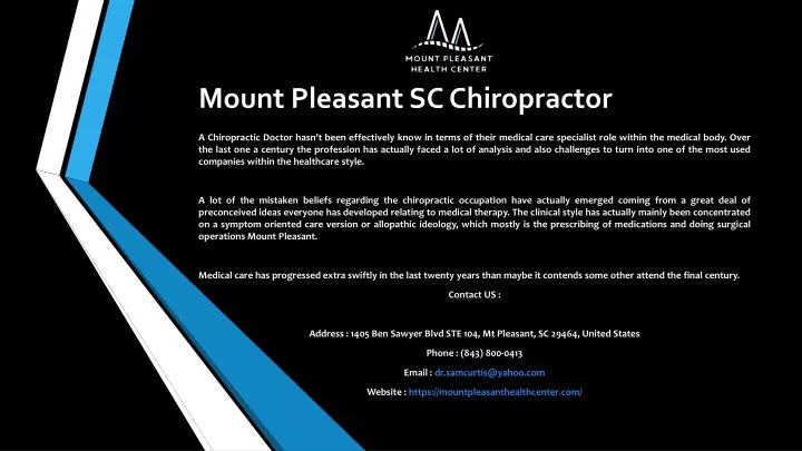 mount pleasant sc chiropractor
