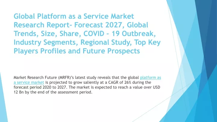 global platform as a service market research