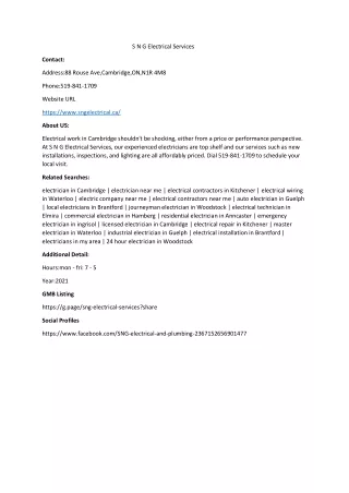 s n g electrical services