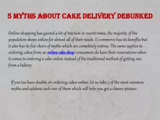 5 myths about cake delivery debunked