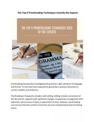 the top 9 proofreading techniques used