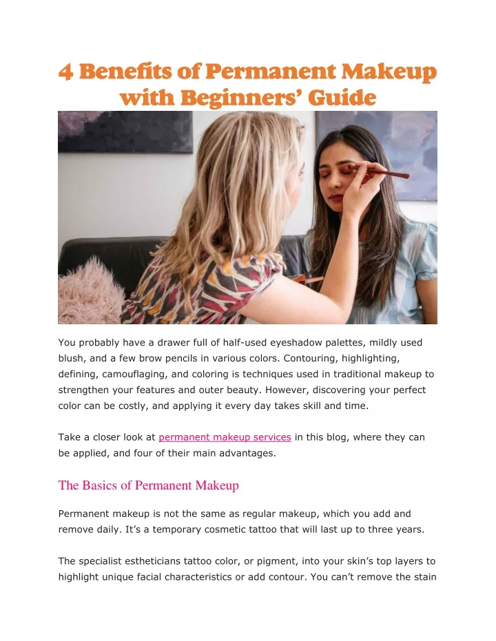 4 benefits of permanent makeup with beginners