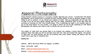 apparel photography