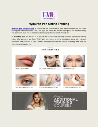 Hyaluron Pen Online Training