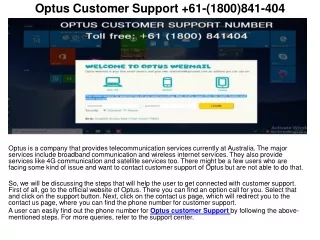 optus customer support 61 1800 841 404