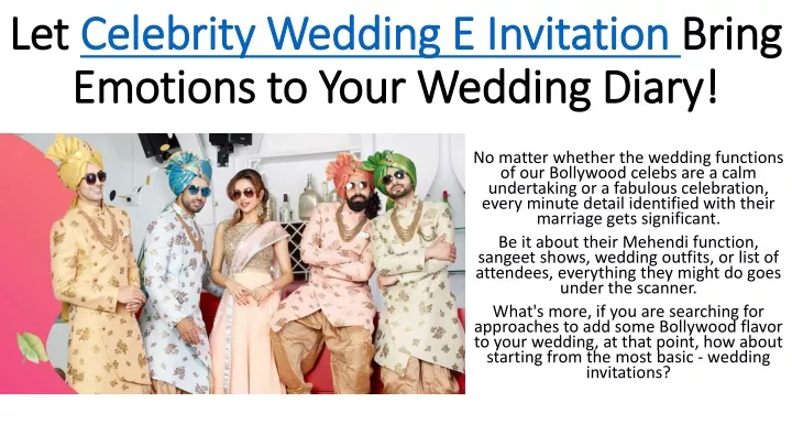 let celebrity wedding e invitation bring emotions to your wedding diary
