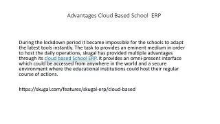 advantages cloud based school erp