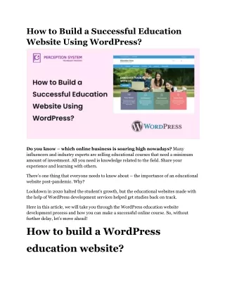 how to build a successful education website using