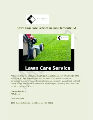 Looking for a lawn care Service in San Clemente, CA