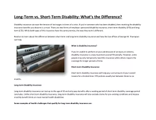 Long-Term vs. Short-Term Disability: What’s the Difference?