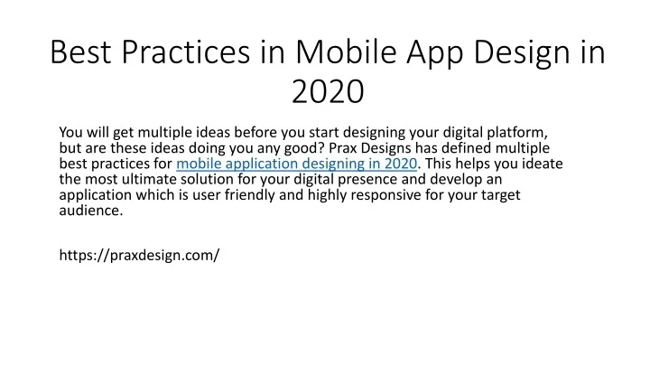 PPT - Best Practices in Mobile App Design in 2021 PowerPoint ...