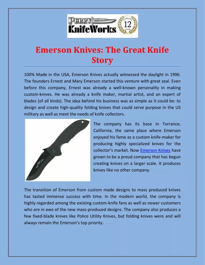 emerson knives the great knife story