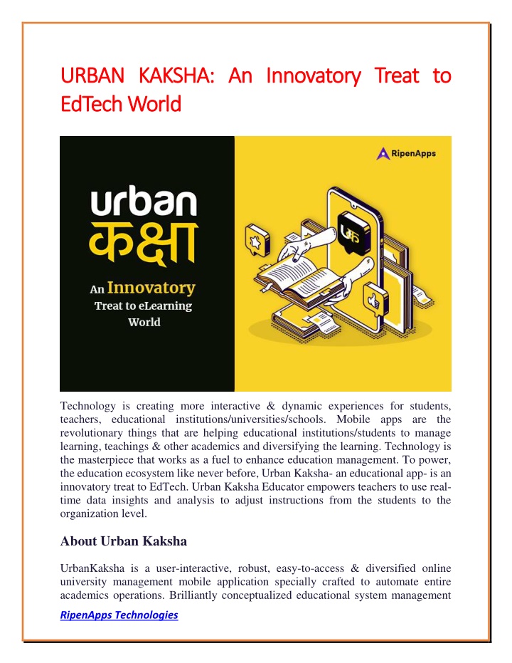 urban kaksha an innovatory treat to urban kaksha