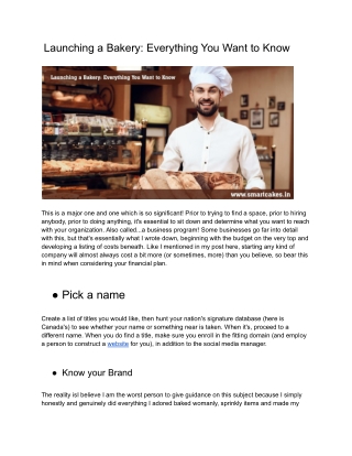 Launching a Bakery: Everything You Want to Know