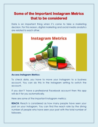 Some of the Important Instagram Metrics that to be considered