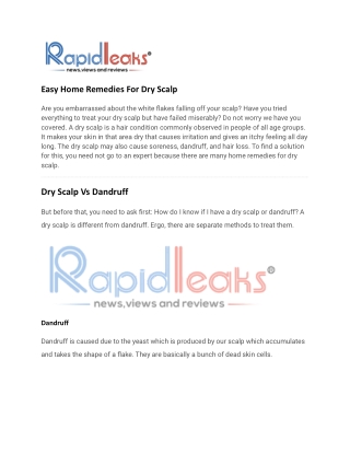 Easy remedies for dry scalp