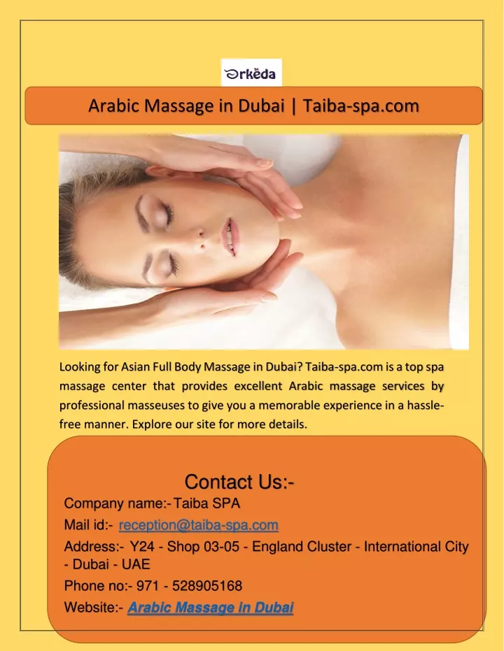 arabic massage in dubai taiba spa com