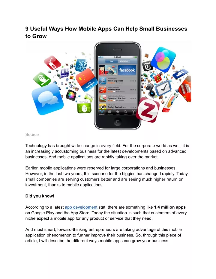 9 useful ways how mobile apps can help small