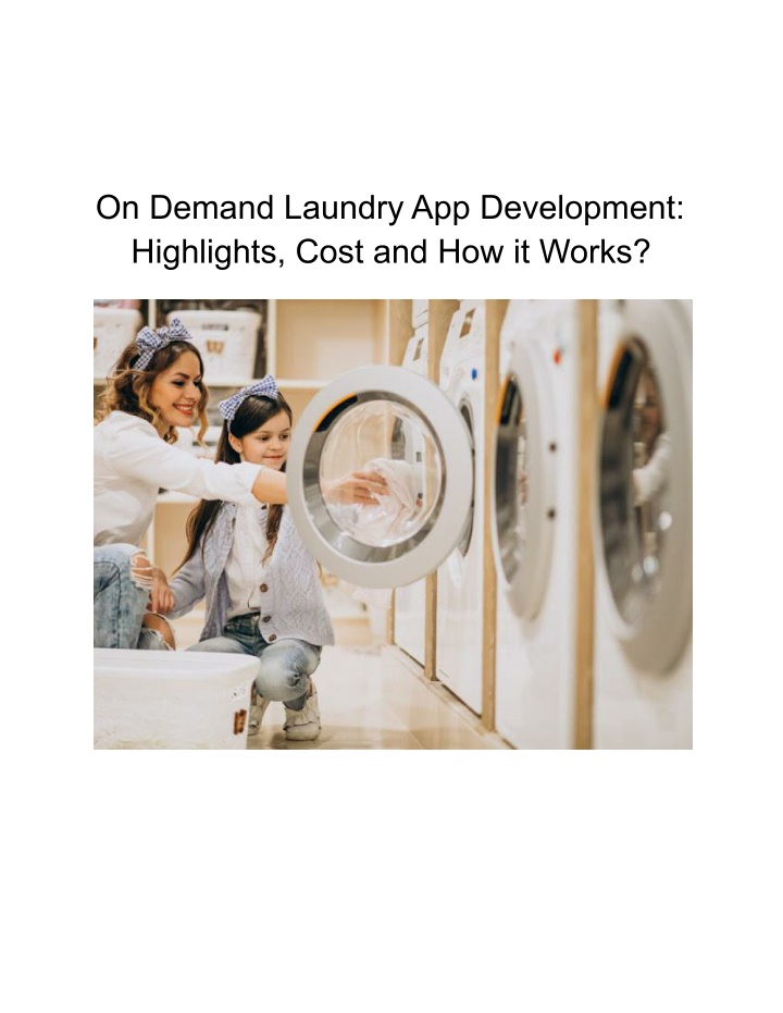 on demand laundry app development highlights cost