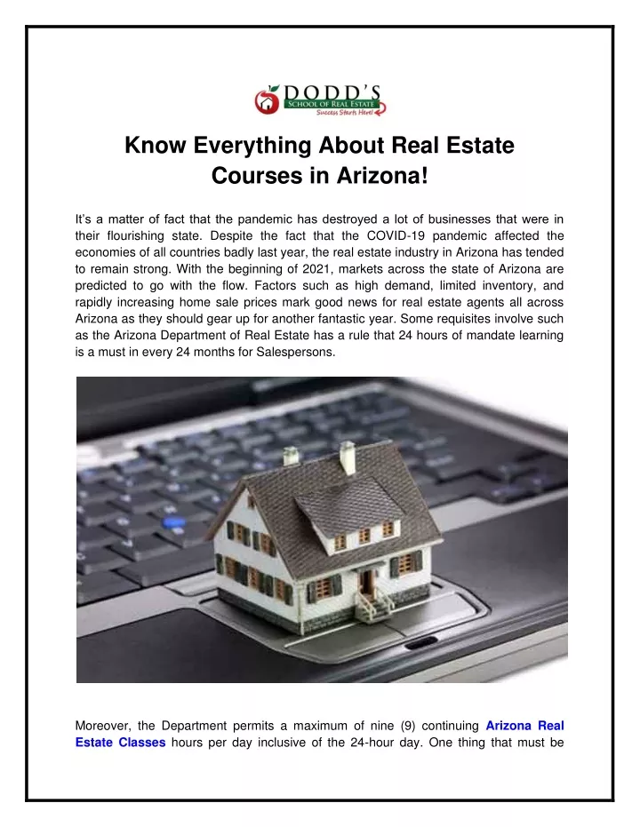 know everything about real estate courses