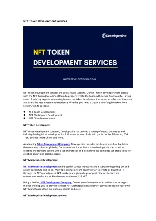 nft token development services