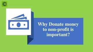 why donate money to non profit is important