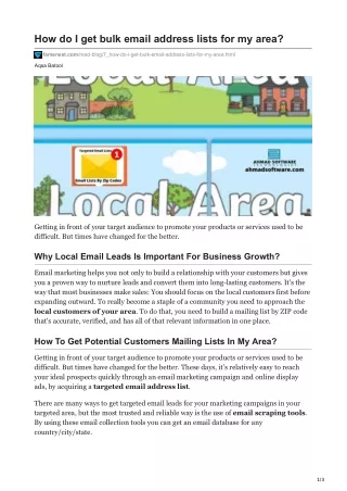 how do i get bulk email address lists for my area