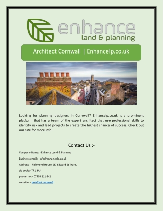 Architect Cornwall | Enhancelp.co.uk