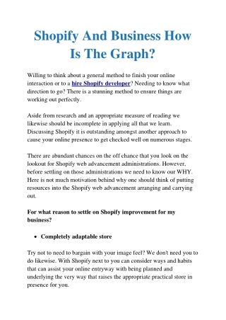 shopify and business how is the graph