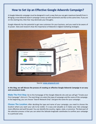 How to Set Up an Effective Google AdWords Campaign?