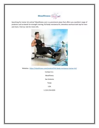 Full Body Resistance Trainer Kit Online | Ntoofitness.com