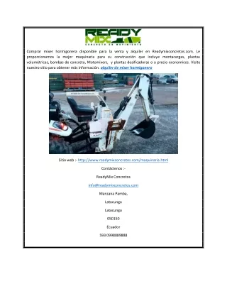 comprar mixer hormigonera disponible para