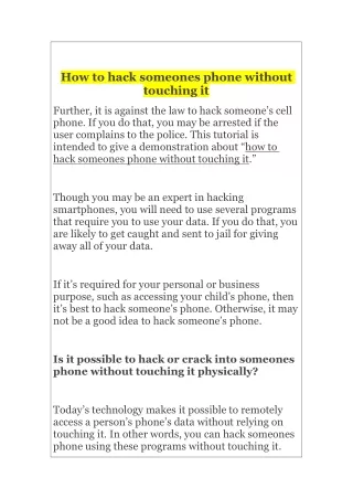 How to hack someones phone without touching it